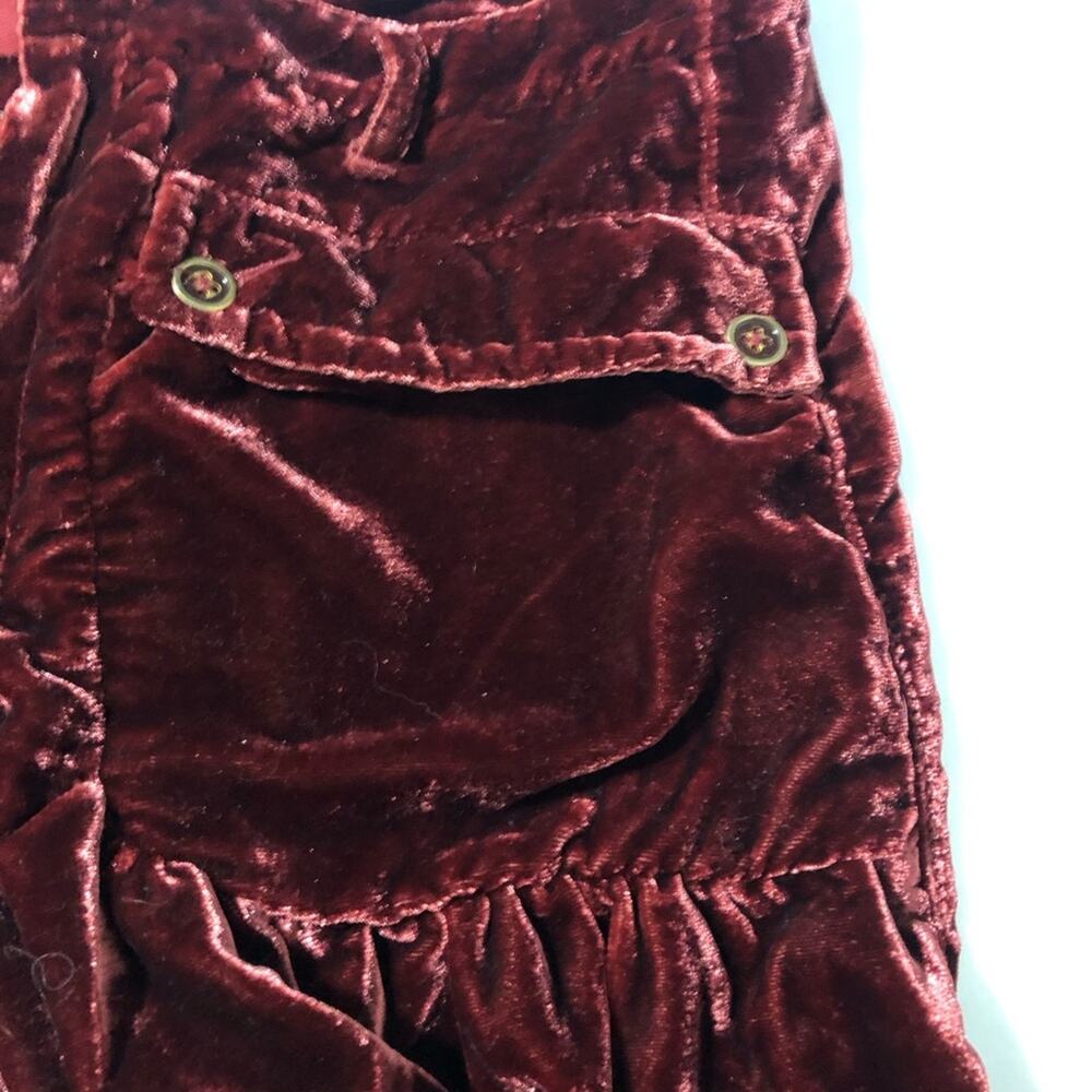 Free People Lotus Velvet garnet red pants balloon-style cinched tie ankles 27 - Picture 8 of 12